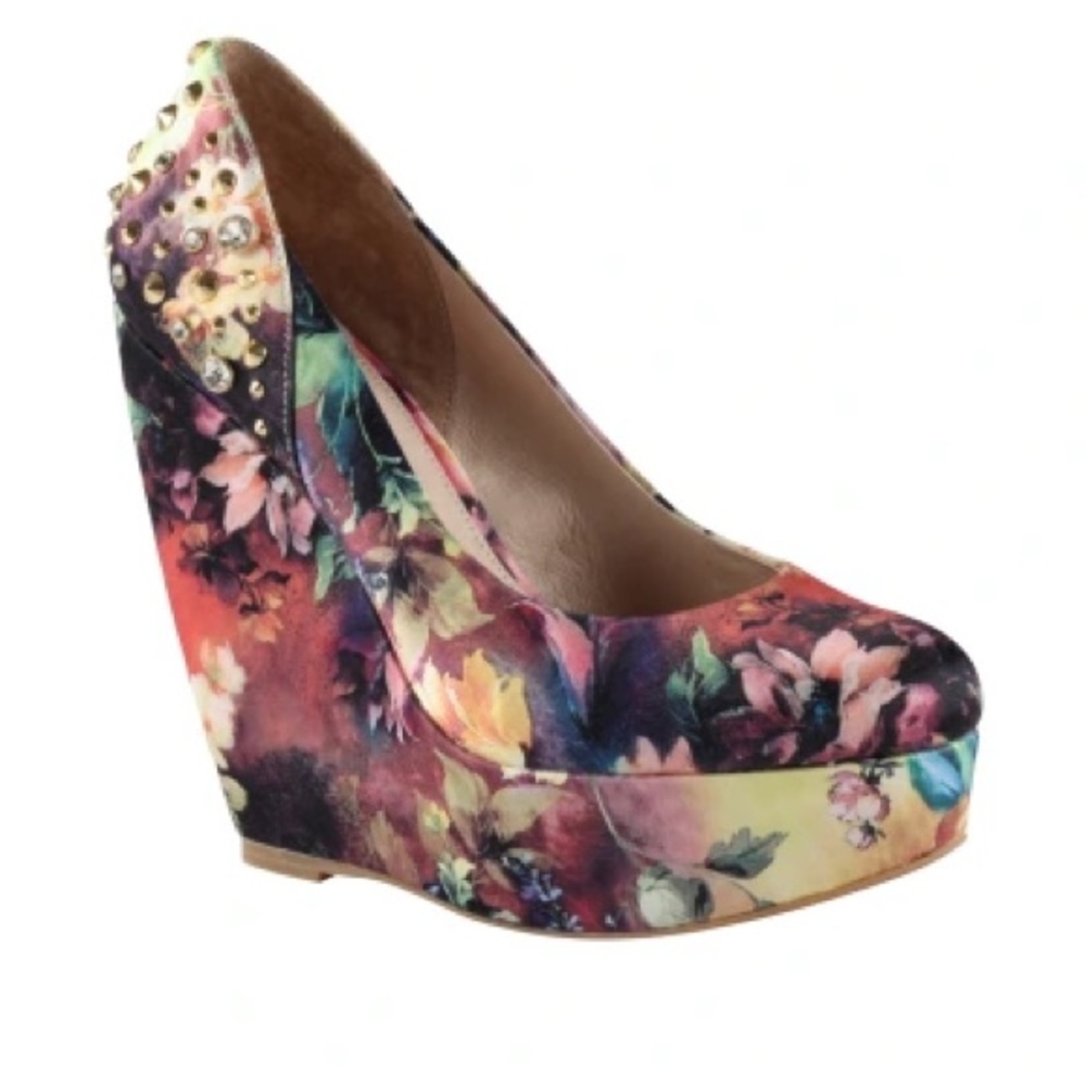 Aldo Gebhard Floral Studded Platform Wedge